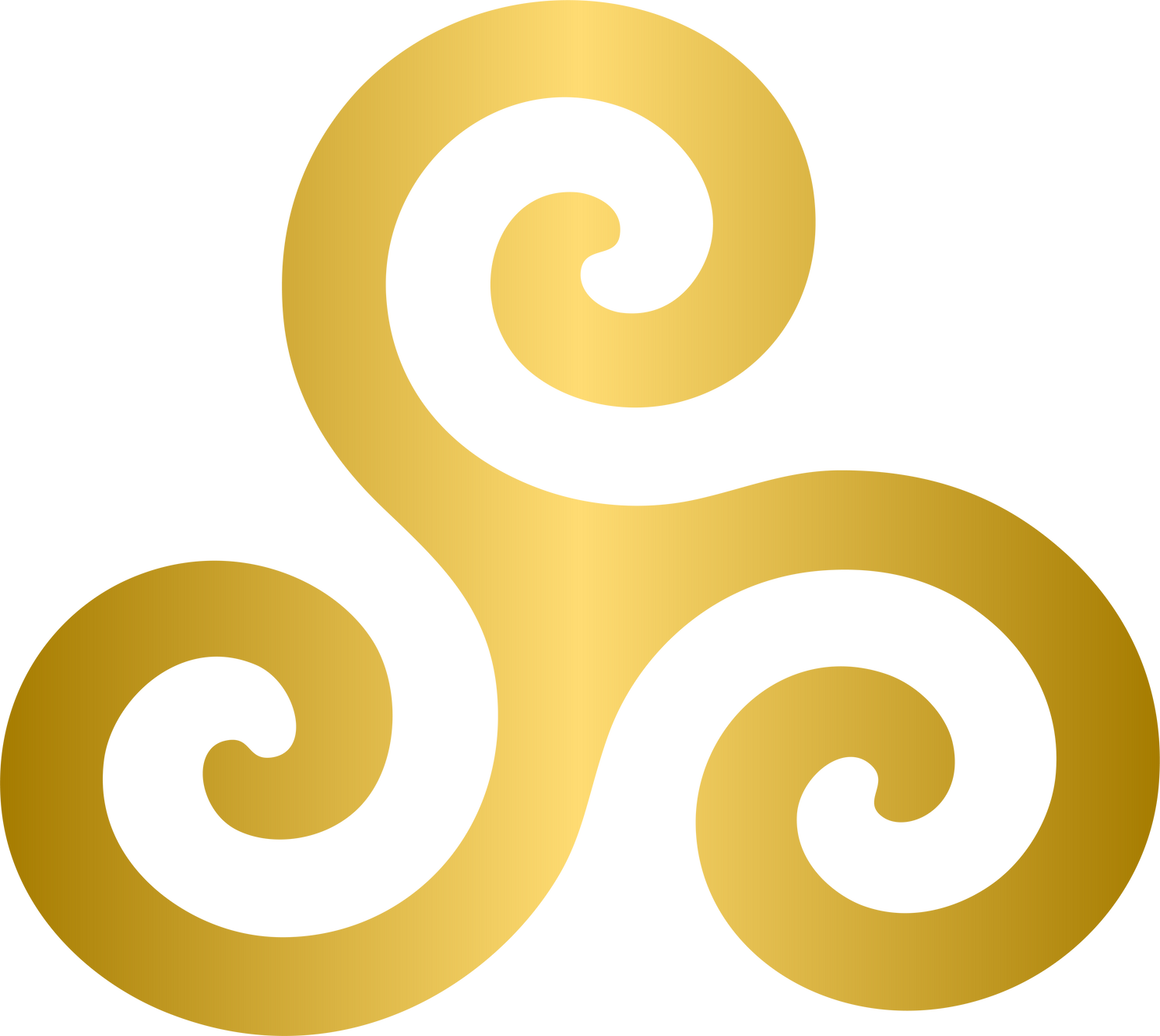 Golden Druidism Triskelion Symbol